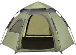 Tenda Da Campeggio 'Nybro' Per 2-3 Persone 240 X 205 X 140 Cm Verde Scuro / Grigio Scuro