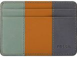 Fossil Portacarte Everett Card Case Sage Grigio Marrone