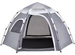Tenda Da Campeggio 'Nybro' Per 2-3 Persone 240 X 205 X 140 Cm Grigio Scuro / Grigio Chiaro