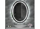 Wisfor Led Specchio Da Bagno Rotondo 60×80Cm Specchio Da Parete Specchio Da Bagno Antiappannamento Per Bagno Camera Da Letto Make-Up