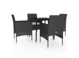 Syfax™ Set Da Pranzo Da Giardino 5 Pz Con Cuscini Nero
