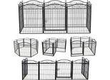 Wisfor Recinto In Metallo Per Cuccioli 190 X 63 X 80 Cm, Recinto Per Cuccioli Recinto Per Cani A Pelo Libero, Nero
