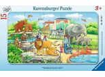 Ravensburger Puzzle Ausflug In Den Zoo, Rahmenpuzzle, Kinderpuzzle, Legespiel, Kinder Spiel, Puzzlespiel, 15 Teile, 06116 7