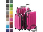 Hauptstadtkoffer - Alex - Set Di Valigie 3 Dimensioni Trolley A Guscio Rigido Espandibili, 4 Ruote, Set Di Valigie Da Viaggio A Guscio Rigido Lucido, Valigie Da Viaggio Espandibili, Magenta