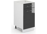 Vicco Mobiletto Base Per Cucina Fame-Line, 40 Cm Senza Piano Di Lavoro, Antracite Lucido/Bianco