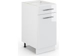 Vicco Mobiletto Base Per Cucina Fame-Line, 40 Cm Senza Piano Di Lavoro, Bianco Lucido/Bianco