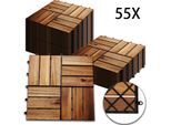 Hengda 5M² Piastrelle Di Legno A Mosaico In Legno Di Acacia 55 Pezzi 30X30 Cm Piastrelle Per Balconi Piastrelle Per Giardini Piastrelle Per Terrazze Per Giardino Balcone