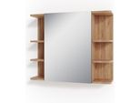 Vicco Specchio Contenitore Bagno Fynn, 79.6 X 64 Cm, Quercia Dorata/Antracite
