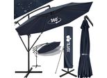 Tillvex Ombrellone Blu Navy Ø 300 Cm Ombrellone Pensile Da Giardino Ombrellone Da Mercato Ombrello A Manovella Balcone Alluminio Inclinabile