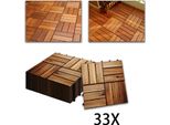 Karpal 3M² Piastrelle In Legno Mosaico Acacia 33 Pezzi 30X30 Cm Piastrelle Per Balconi Piastrelle Per Giardini Piastrelle Per Terrazze Per Giardino Balcone