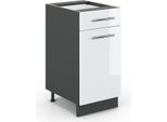 Vicco Mobiletto Base Per Cucina Fame-Line, 40 Cm Senza Piano Di Lavoro, Bianco Lucido/Antracite
