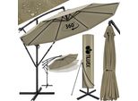 Tillvex Ombrellone Marrone Ø 300 Cm Ombrellone Pensile Da Giardino Ombrellone Da Mercato Ombrellone A Manovella Balcone Alluminio Inclinabile