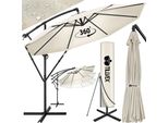 Tillvex Ombrellone Beige Ø 300 Cm Ombrellone A Sbalzo Ombrellone Da Giardino Ombrellone Da Mercato Balcone A Manovella Alluminio Inclinabile