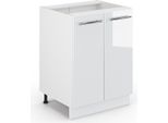 Vicco Mobiletto Base Cucina Fame-Line, 60 Cm Senza Piano Di Lavoro, Bianco Lucido/Bianco