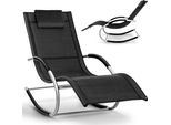 Tillvex Relax Lounger Nero Lettino Da Giardino | Lounger Resistente Alle Intemperie | Swing Lounger 150 Kg Di Portata | Lettino Traspirante