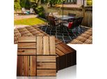 Karpal 4M² Piastrelle In Legno Mosaico Di Acacia 44 Pezzi 30X30 Cm Piastrelle Per Balconi Piastrelle Per Giardini Piastrelle Per Terrazze Per Giardino Balcone