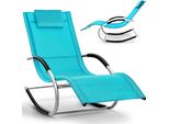 Tillvex Relax Lettino Da Giardino Blu | Lettino Resistente Alle Intemperie | Dondolo 150 Kg Di Carico | Lettino Traspirante