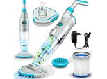 Aspiratore Per Piscina Tillvex Con Batteria - Fino A 25 M³ | Aspiratore Per Piscina Elettrico | Aspiratore Per Piscina Con Filtro E Sistema A 2 Velocità | Set Di Pulizia Aspirapolvere Portatile Cordless