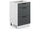 Vicco Mobiletto Base Per Cucina Fame-Line, 50 Cm Senza Piano Di Lavoro, Antracite/Bianco
