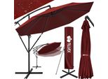 Tillvex Ombrellone Rosso Ø 300 Cm Ombrellone Pensile Da Giardino Ombrellone Da Mercato Ombrellone A Manovella Balcone Alluminio Inclinabile