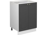 Vicco Mobiletto Base Cucina Fame-Line, 60 Cm Senza Piano Di Lavoro, Antracite-Oro/Bianco