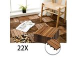 Tolletour Piastrella Per Terrazza 2M² Set Di 22 Piastrelle In Legno, Adatte Come Piastrelle Per Terrazza E Balcone, In Legno Di Acacia, 30X30 Cm, Per Giardino Terrazza Balcone