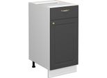 Vicco Mobiletto Base Per Cucina Fame-Line, 40 Cm Senza Piano Di Lavoro, Antracite-Oro/Bianco