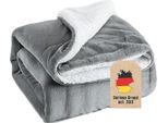 Intirilife Morbida Coperta Sherpa In Grigio - Soffice Coperta Calda Come Coperta Da Divano Coperta Per Interni E Per Esterni Coperta Extra Morbida