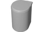 Emuca 8035821 Cestino Per Rifiuti 13 Litri Da 40 Cm Di Larghezza Dell'armadio, Plastica Grigia