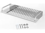 Intirilife Mensola Per Doccia In Acciaio Inox 30 X 13 Cm - Cestino Per Doccia Mensola Per Doccia Mensola Per Bagno Con Pratici Canali Di Drenaggio Per La Foratura Per Bagno E Cucina