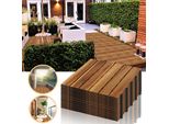 Tolletour Piastrella Per Terrazza 1M² Set Di 11 Piastrelle In Legno, Adatte Come Piastrelle Per Terrazza E Balcone, In Legno Di Acacia, 30X30 Cm, Per Giardino Terrazza Balcone