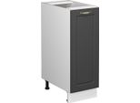 Vicco Armadio Cucina Dispensa Alto Fame-Line, 30 Cm Senza Piano Di Lavoro, Antracite-Oro/Bianco