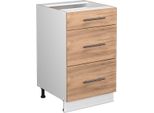 Vicco Mobiletto Base Per Cucina Fame-Line, 50 Cm Senza Piano Di Lavoro, Quercia Dorata/Bianco
