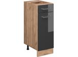 Vicco Mobiletto Base Per Cucina R-Line, 30 Cm Senza Piano Di Lavoro, Antracite Lucido/Quercia Dorata
