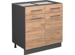 Vicco Mobiletto Base Per Cucina Fame-Line, 80 Cm Senza Piano Di Lavoro, Quercia Dorata/Antracite
