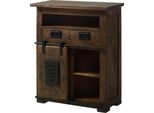 MASSIVMOEBEL24 | Kommode Mango 75X36X90 Braun Lackiert Railway #452