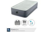Intex Airbed - 1 Persona - 99 X 191 X 46 Cm - Grigio - Con Pompa Elettrica, Lenzuolo Antracite E Kit Di Riparazione