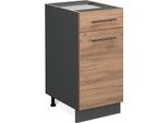 Vicco Mobiletto Base Per Cucina Fame-Line, 40 Cm Senza Piano Di Lavoro, Quercia Dorata/Antracite