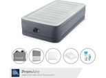 Intex Airbed - 1 Persona - 99 X 191 X 46 Cm - Grigio - Con Pompa Elettrica, Lenzuola Antracite, Cuscino, Federe Molton 2 In 1 E Set Di Riparazione