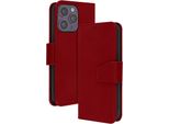 Avizar, Iphone 14 Pro Custodia In Pelle Premium Con Funzione Stand, Rosso