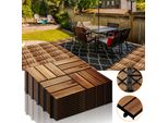 Jopassy 4M² Piastrelle Di Legno A Mosaico In Legno Di Acacia 44 Pezzi 30X30 Cm Piastrelle Per Balconi Piastrelle Per Giardini Piastrelle Per Terrazze Per Giardino Balcone