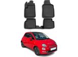 Omac Tappetini In Gomma Per Fiat 500 500C 2007-2020 Fit Bordo Alto Nero