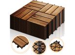 Jopassy 2M² Piastrelle In Legno Acacia Mosaico 22 Pezzi 30X30Cm Piastrelle Balcone Piastrelle Giardino Piastrelle Patio Piastrelle Giardino Patio Piastrelle Balcone