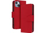 Avizar, Custodia In Pelle Per Iphone 14 Plus Premium Con Funzione Stand, Rosso