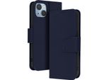 Avizar, Custodia In Pelle Per Iphone 14 Plus Premium Con Funzione Stand, Blu Scuro