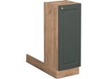Vicco Isola Cucina Fame-Line, 30 Cm Senza Piano Di Lavoro, Verde-Oro Country House/Quercia Dorata