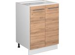Vicco Mobiletto Base Cucina Fame-Line, 60 Cm Senza Piano Di Lavoro, Quercia Dorata/Bianco