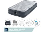 Intex Airbed - 1 Persona - 99 X 191 X 33 Cm - Grigio - Con Pompa Incorporata + Lenzuola Antracite + Cuscino + Federe Molton 2 In 1 + Set Di Riparazione