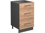 Vicco Mobiletto Base Per Cucina Fame-Line, 50 Cm Senza Piano Di Lavoro, Quercia Dorata/Antracite