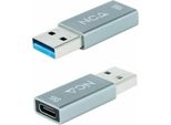 Adattatore Usb 3.1 Nanocable 10.02.0013/ Usb Maschio - Usb Tipo-C Femmina
